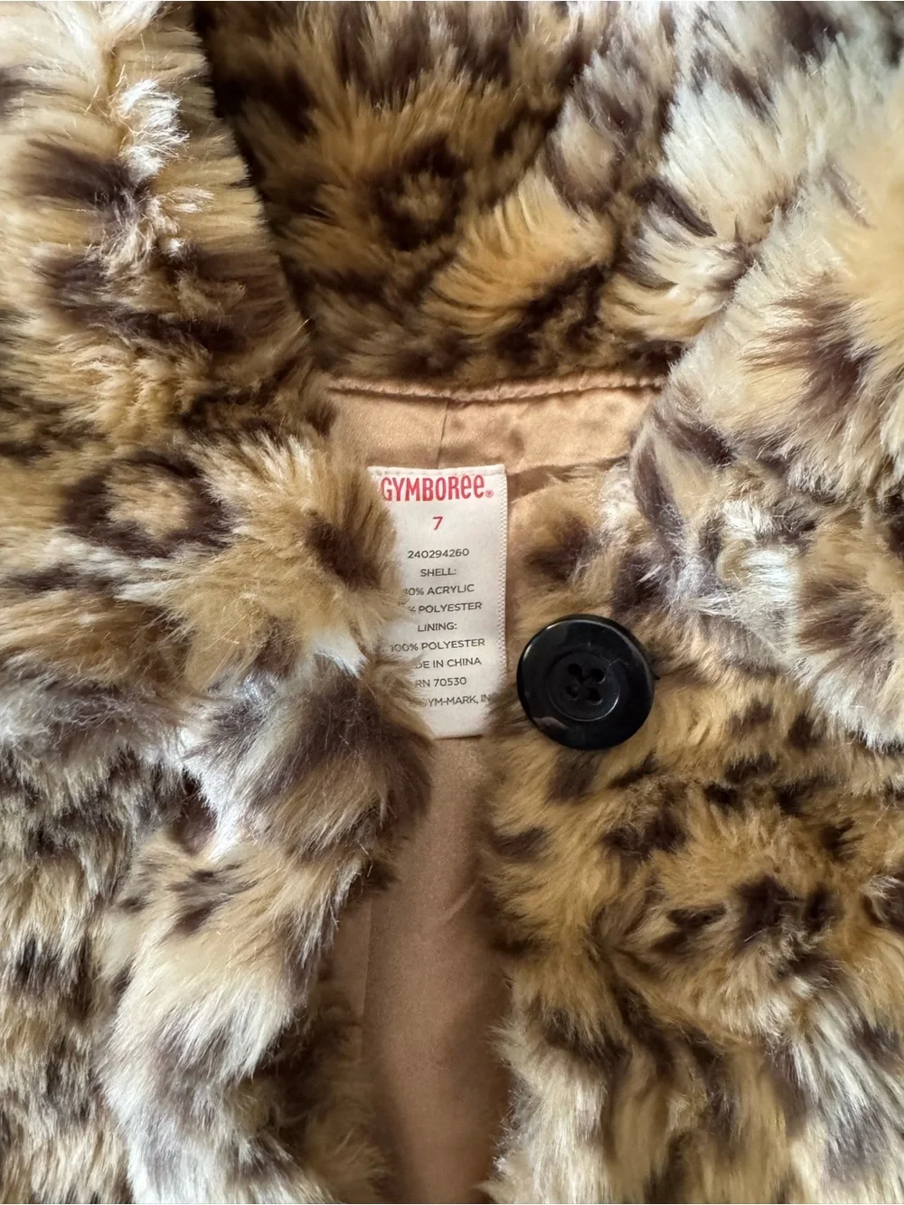 VTG 2006 glamour kitty Gymboree Girls' Leopard Faux Fur Jacket - Brown size 7